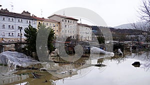 city Ã¢â¬â¹Ã¢â¬â¹streets in water, severe flooding photo